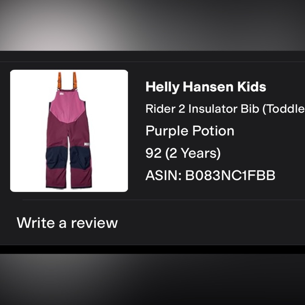 Helly Hansen Kids rider 2 insulator Bib